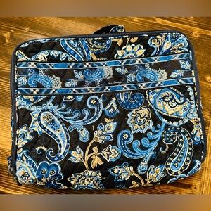 Vera Bradley Large Blue and Gold Paisley‎ Cosmetic/Toiletey Bag